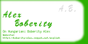 alex boberity business card